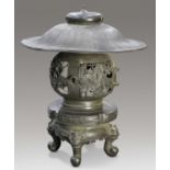 A JAPANESE BONZE LANTERN, MEIJI PERIOD