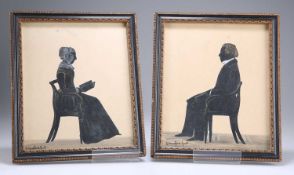 SAMUEL METFORD (1810-1896) PORTRAIT SILHOUETTES OF THE REVD JOSEPH BAYNES AND HIS WIFE ANA