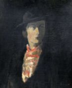 JACOB KRAMER (1892-1962) PORTRAIT OF A LADY IN RIDING HAT