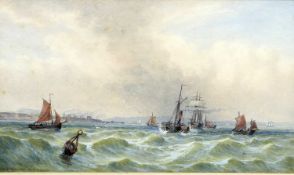 J.F. BRANEGAN (19TH CENTURY) A PAIR OF VIEWS "SCHOONER OFF THE TEES" AND "SANDSEND FROM WHITBY"