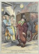 AFTER THOMAS ROWLANDSON (1757-1827) MISERIES OF LONDON OR A SURLY SAUCY HACKNEY COACHMAN