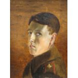 EARLY 20TH CENTURY BRITISH SCHOOL PORTRAIT OF A SOLDIER, POSSIBLY A SELF PORTRAIT