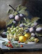 OLIVER CLARE (1853-1927) A PAIR OF STILL LIFES OF FRUIT