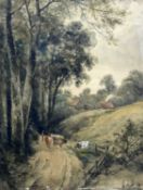 AFTER DAVID COX OWS (1783-1859) CATTLE ON A COUNTRY PATH