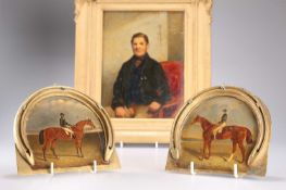 CIRCLE OF HENRY THOMAS ALKEN (1785-1851) PAIR OF PORTRAITS OF TWO OF JOHN BOWES' DERBY WINNERS "COTH