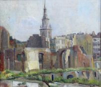 DOROTHY KING RBA (1907-1990) ST MARY LE BOW, FROM THE SITE OF THE OLD CITY OF LONDON