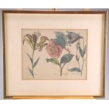 19TH CENTURY SCHOOL SET OF SIX HAND COLOURED BOTANICAL ETCHINGS