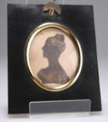 19TH CENTURY ENGLISH SCHOOL PORTRAIT SILHOUETTE OF MARY ANNE LANGFORD