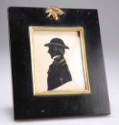 19TH CENTURY BRITISH SCHOOL SILHOUETTE PORTRAIT OF A GENTLEMAN IN A HAT