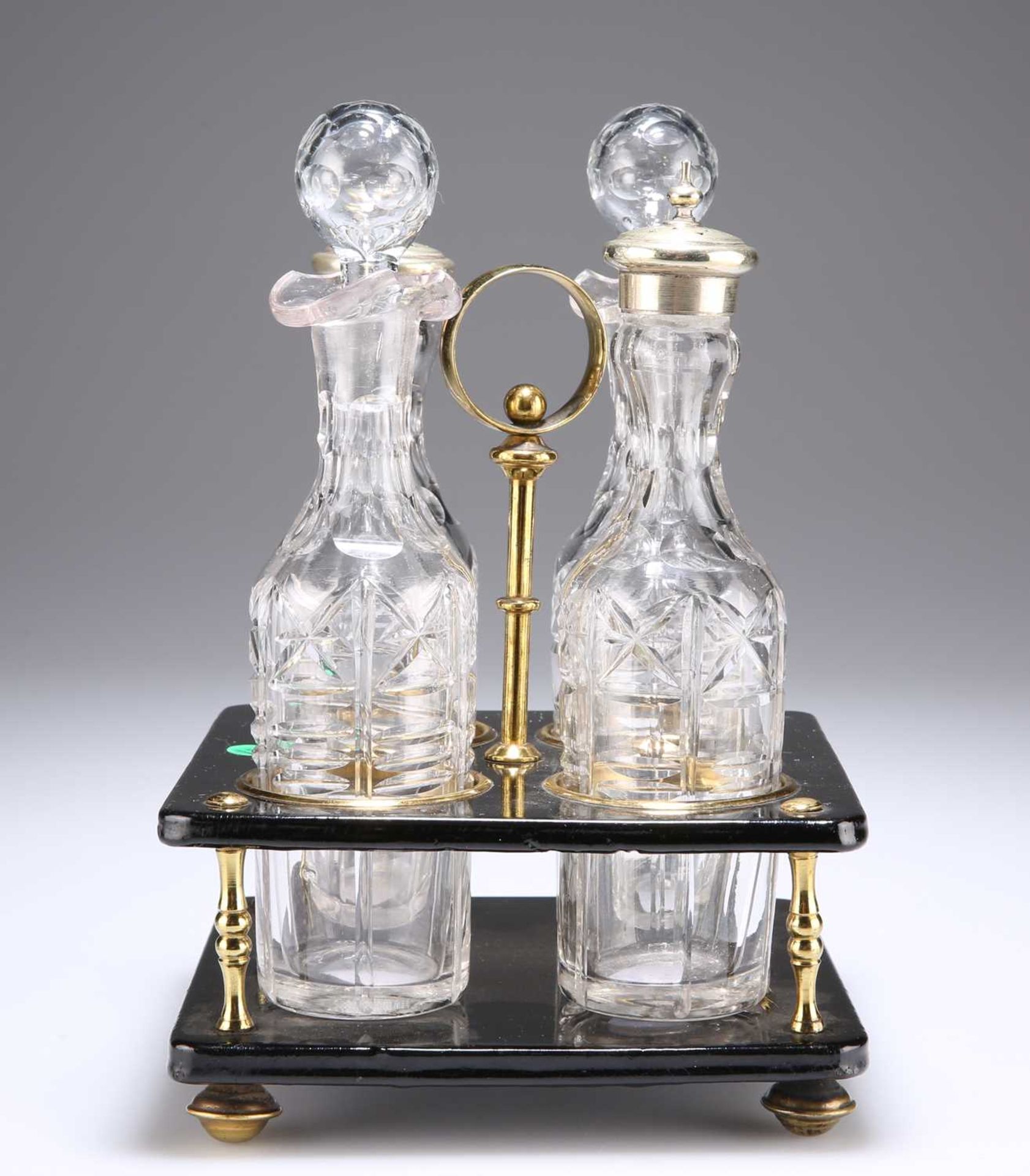 A 19TH CENTURY FOUR-BOTTLE CRUET SET - Image 2 of 2