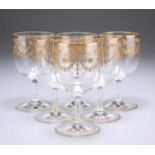 A SET OF SIX GILDED DRINKING GLASSES, LATE 19TH CENTURY,