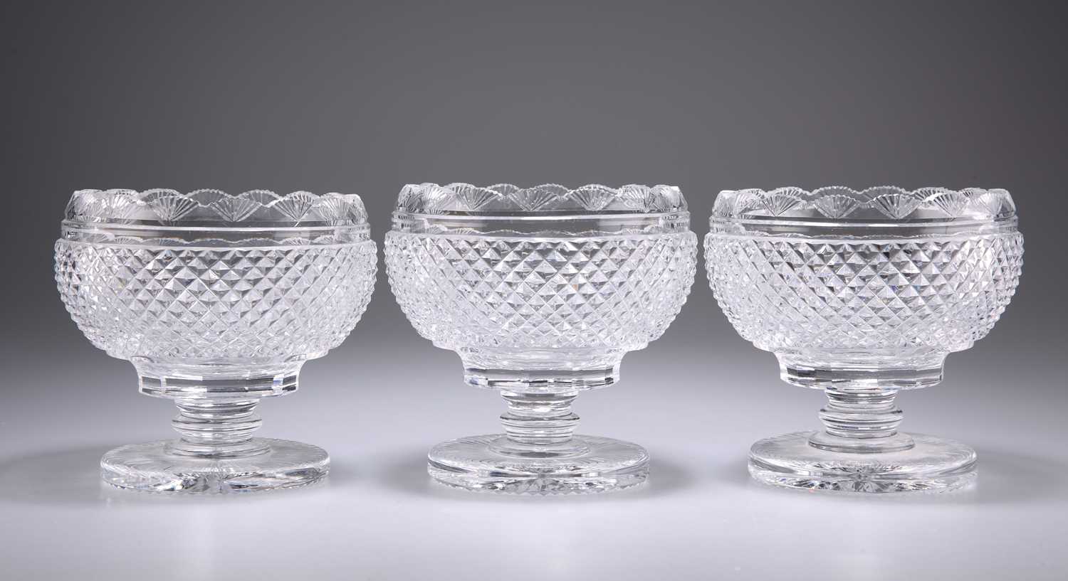 A SET OF THREE WATERFORD GLASS BOWLS