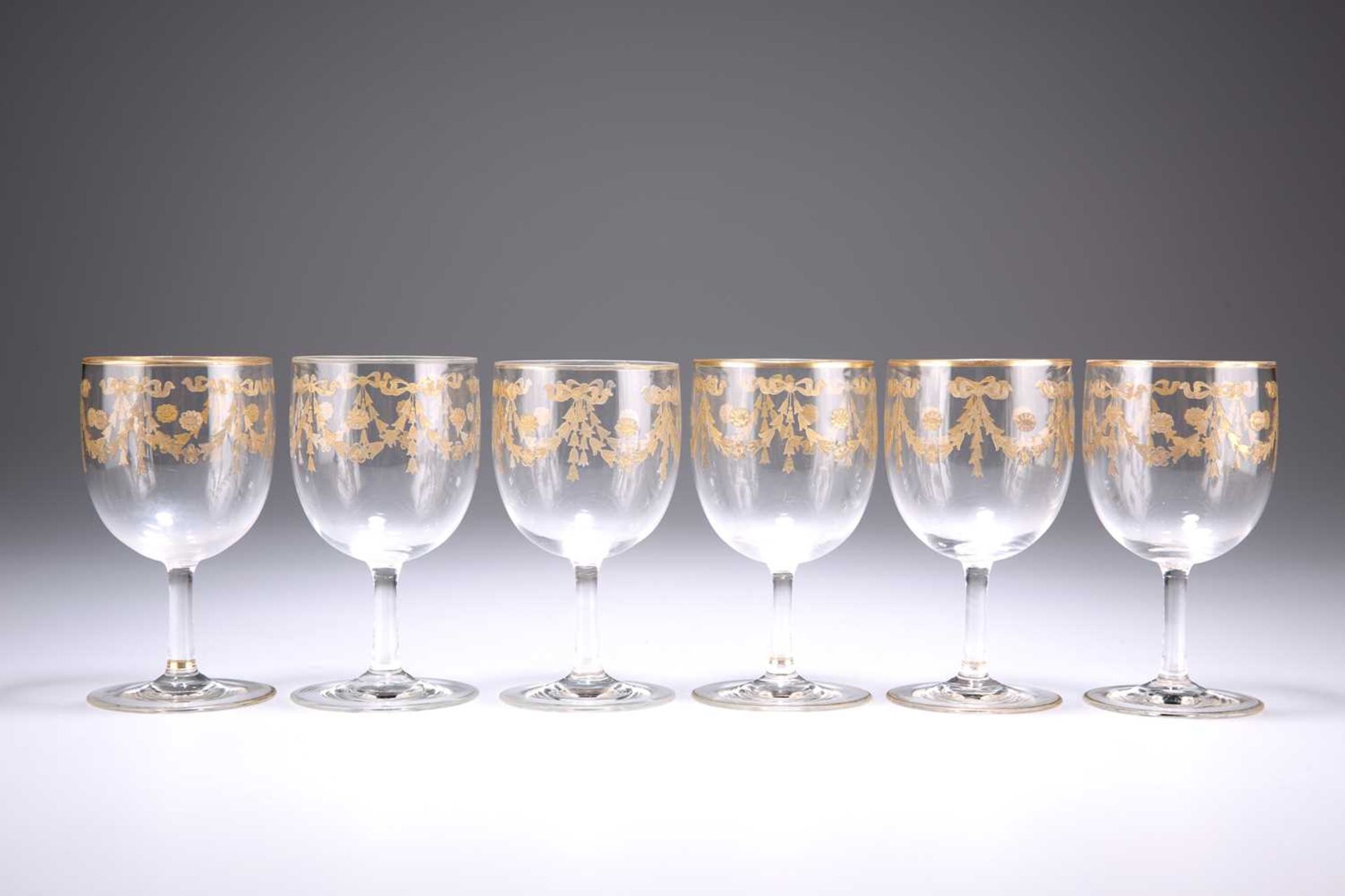 A SET OF SIX GILDED DRINKING GLASSES, LATE 19TH CENTURY, - Image 2 of 2