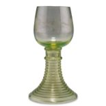 A BOHEMIAN LIGHT GREEN GLASS ROEMER, CIRCA 1890