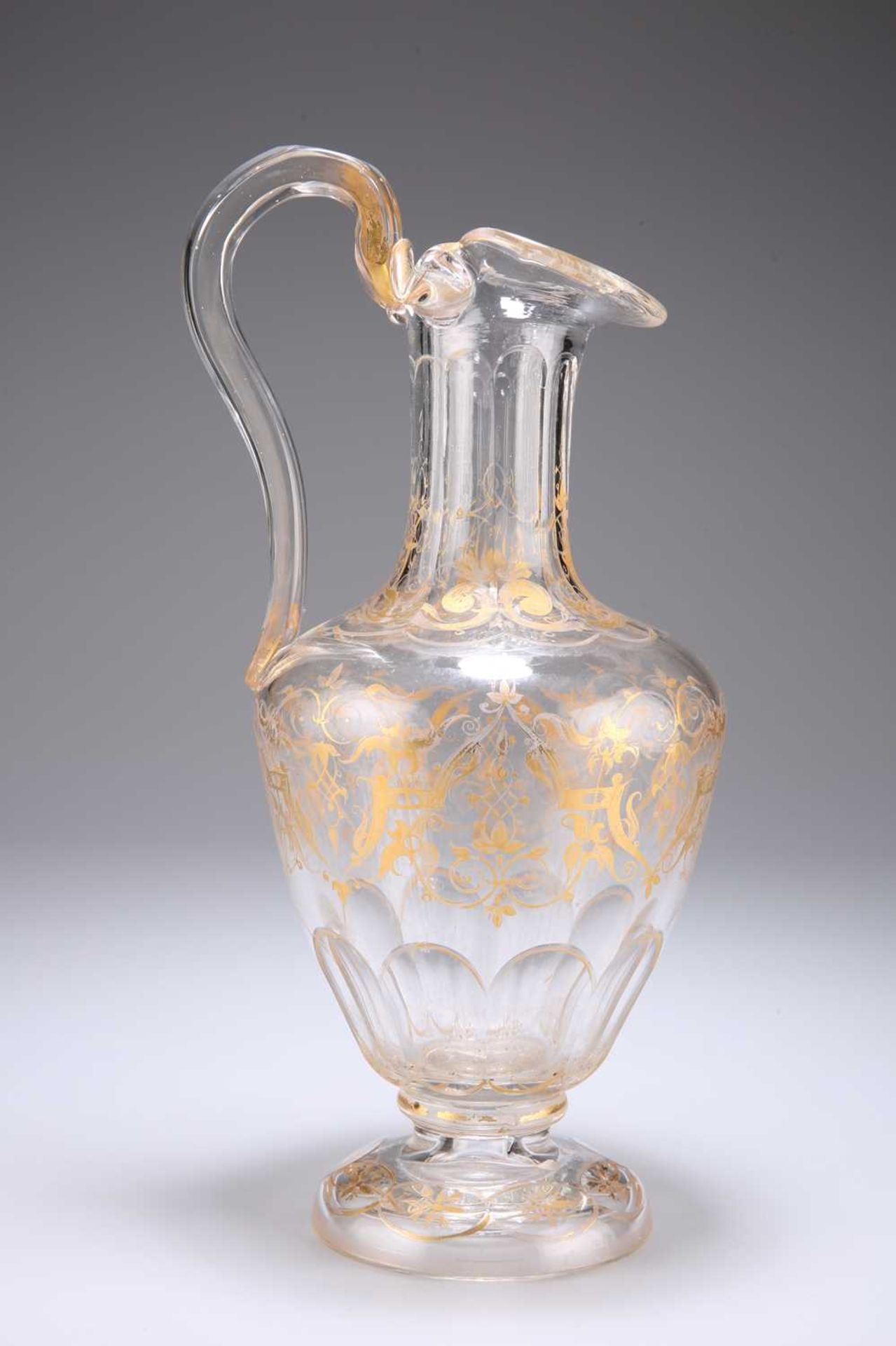 A LARGE GILDED GLASS EWER, MID-19TH CENTURY - Image 3 of 3