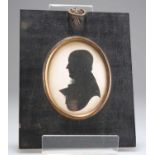 19TH CENTURY ENGLISH SCHOOL PORTRAIT SILHOUETTE OF A GENTLEMAN