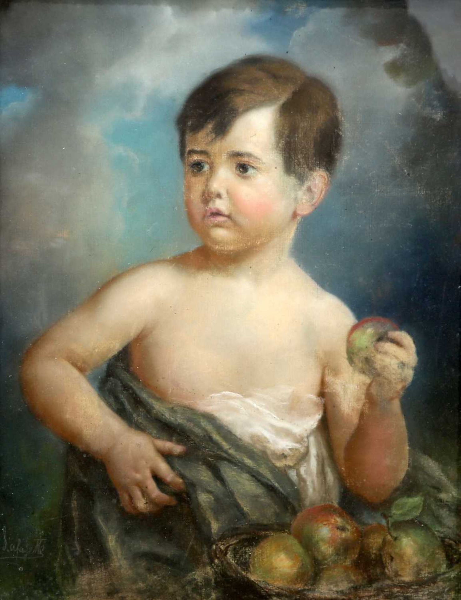 ENGLISH SCHOOL (LATE 19TH CENTURY) PORTRAIT OF A BOY WITH APPLES