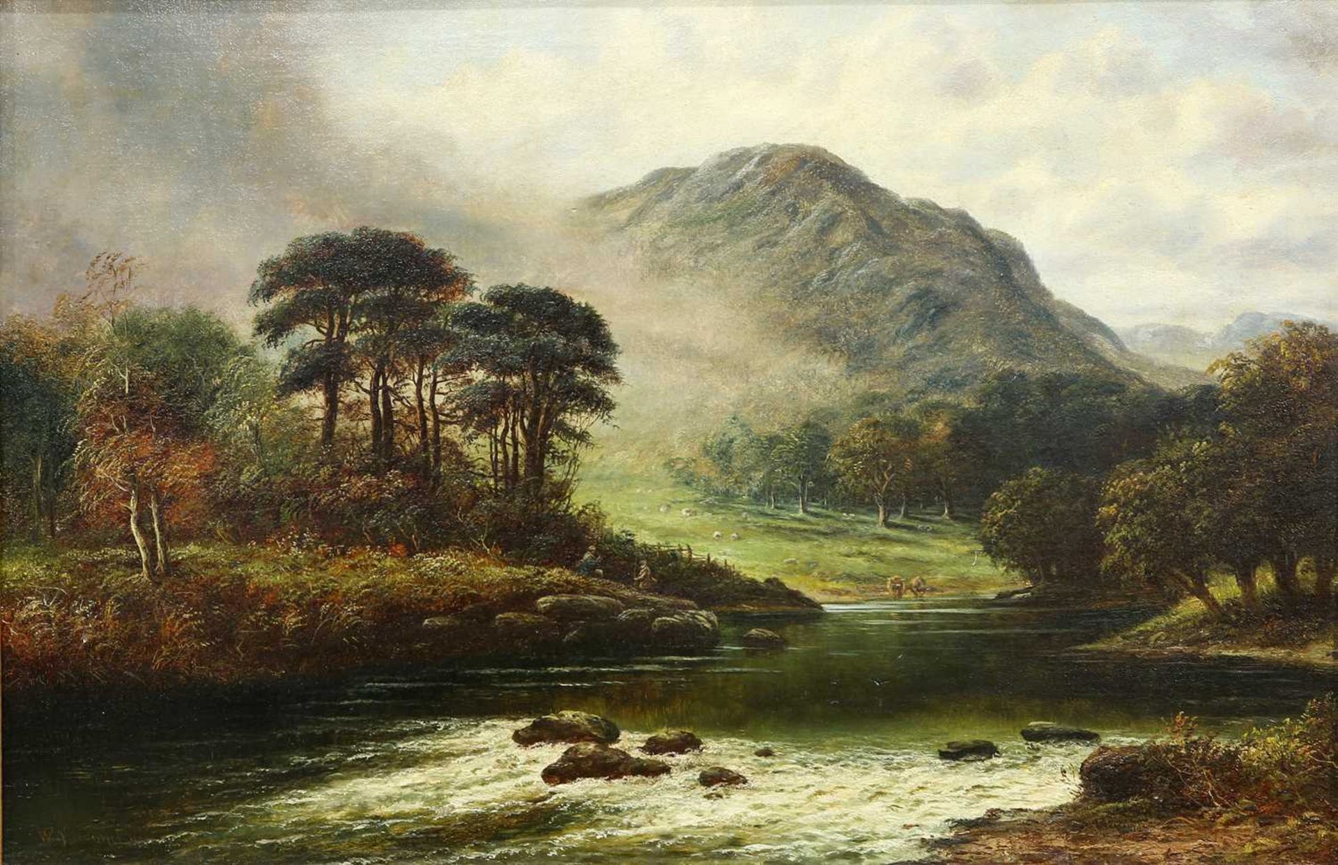 WILLIAM JAMES SMITH CRAMPTON (BRITISH 1855-1935) HIGHLAND CATTLE IN A SCOTTISH LANDSCAPE