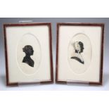 JOHN N DUCK (19TH CENTURY ENGLISH SCHOOL) TWO PORTRAIT SILHOUETTES, ONE TITLED "MAMA"