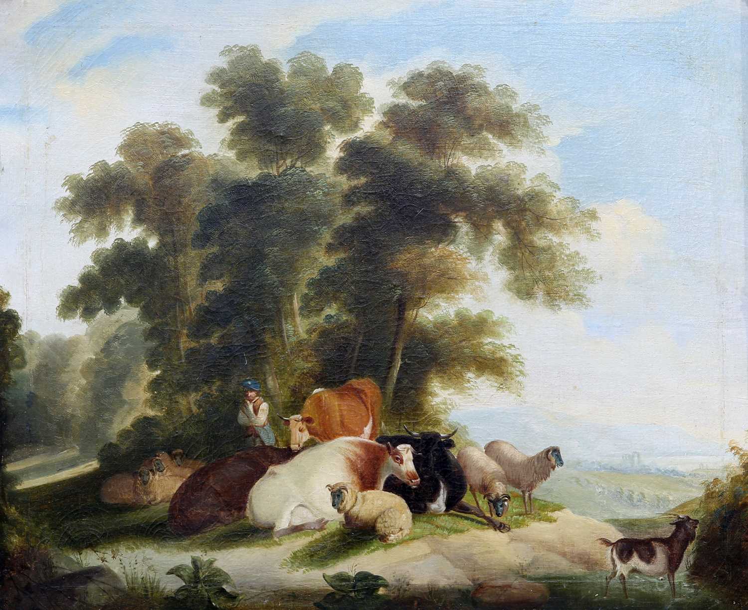 SCOTTISH SCHOOL (19TH CENTURY) LIVESTOCK RESTING IN A LANDSCAPE