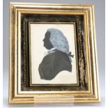 18TH CENTURY ENGLISH SCHOOL PORTRAIT SILHOUETTE OF A GENTLEMAN IN A WIG