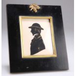 19TH CENTURY BRITISH SCHOOL SILHOUETTE PORTRAIT OF A GENTLEMAN IN A HAT