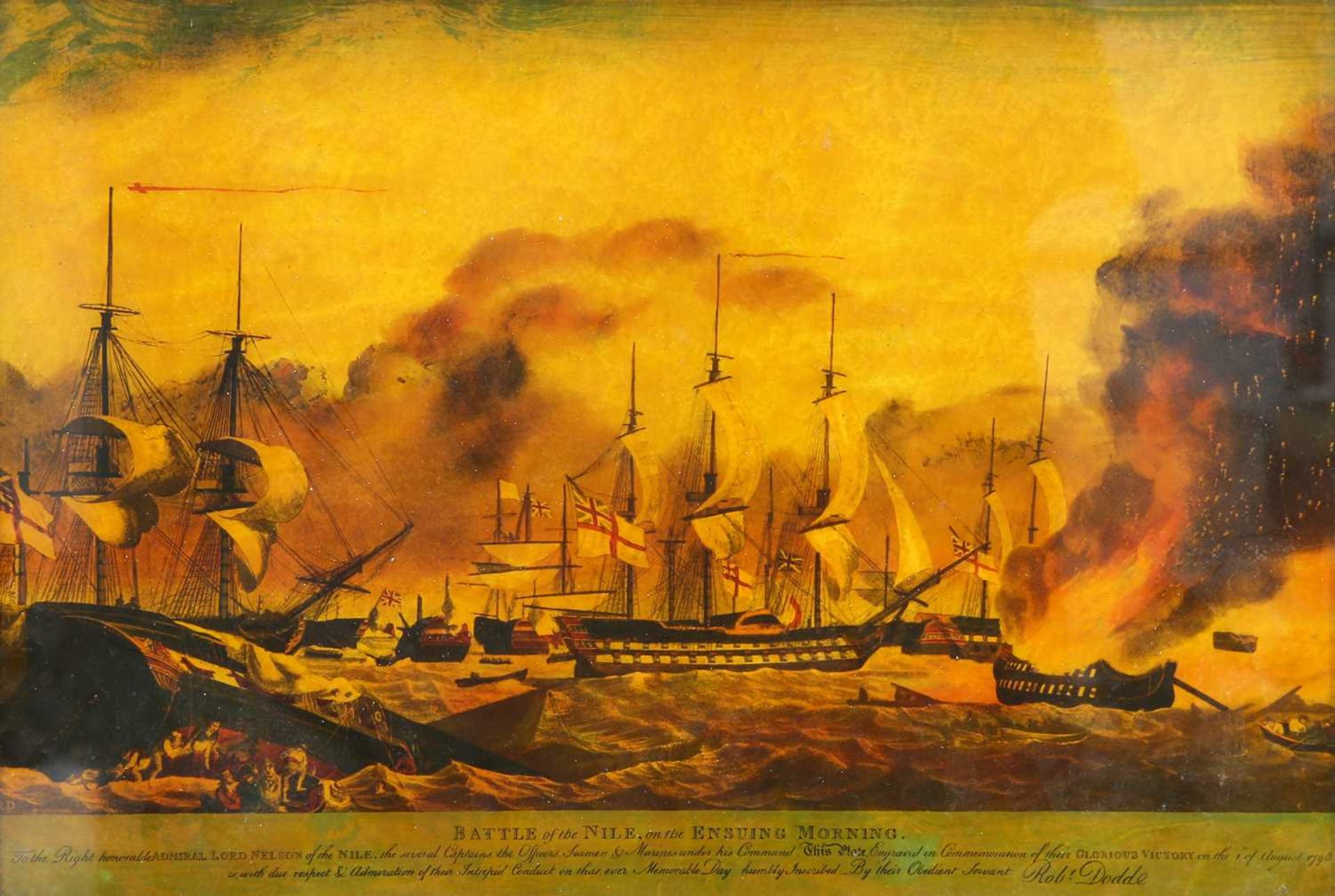 AFTER ROBERT DODDE (18TH/19TH CENTURY) BATTLE OF THE NILE ON THE ENSUING MORNING