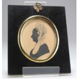 19TH CENTURY BRITISH SCHOOL PORTRAIT SILHOUETTE OF A LADY (CHRISTIAN MORRISON?)