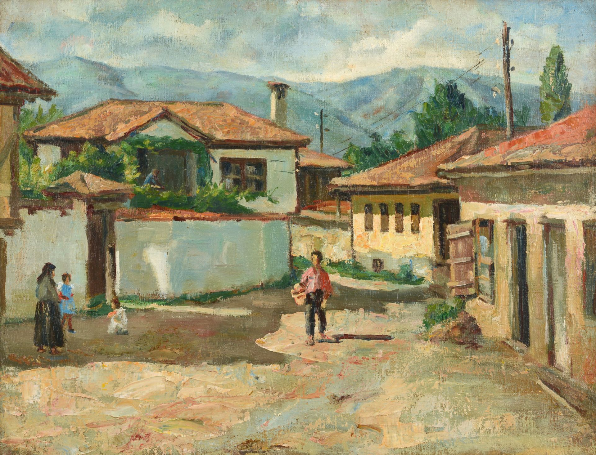 HRISTO IVANOV FOREV /Bulgarian, 1927-2005/ „Landscape from a rural street“