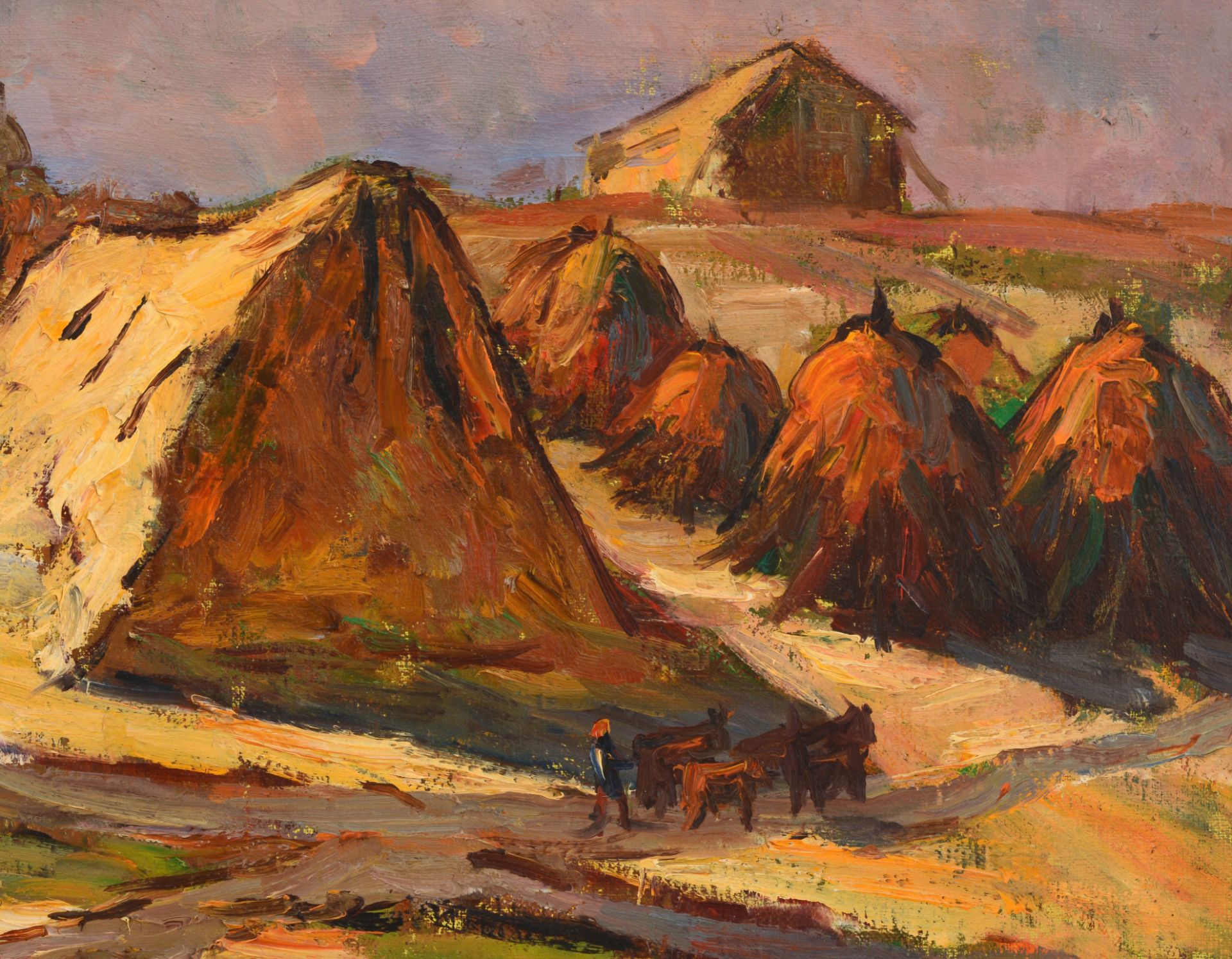 HRISTO IVANOV FOREV /Bulgarian, 1927-2005/ „Landscape with haystacks“ - Image 3 of 3