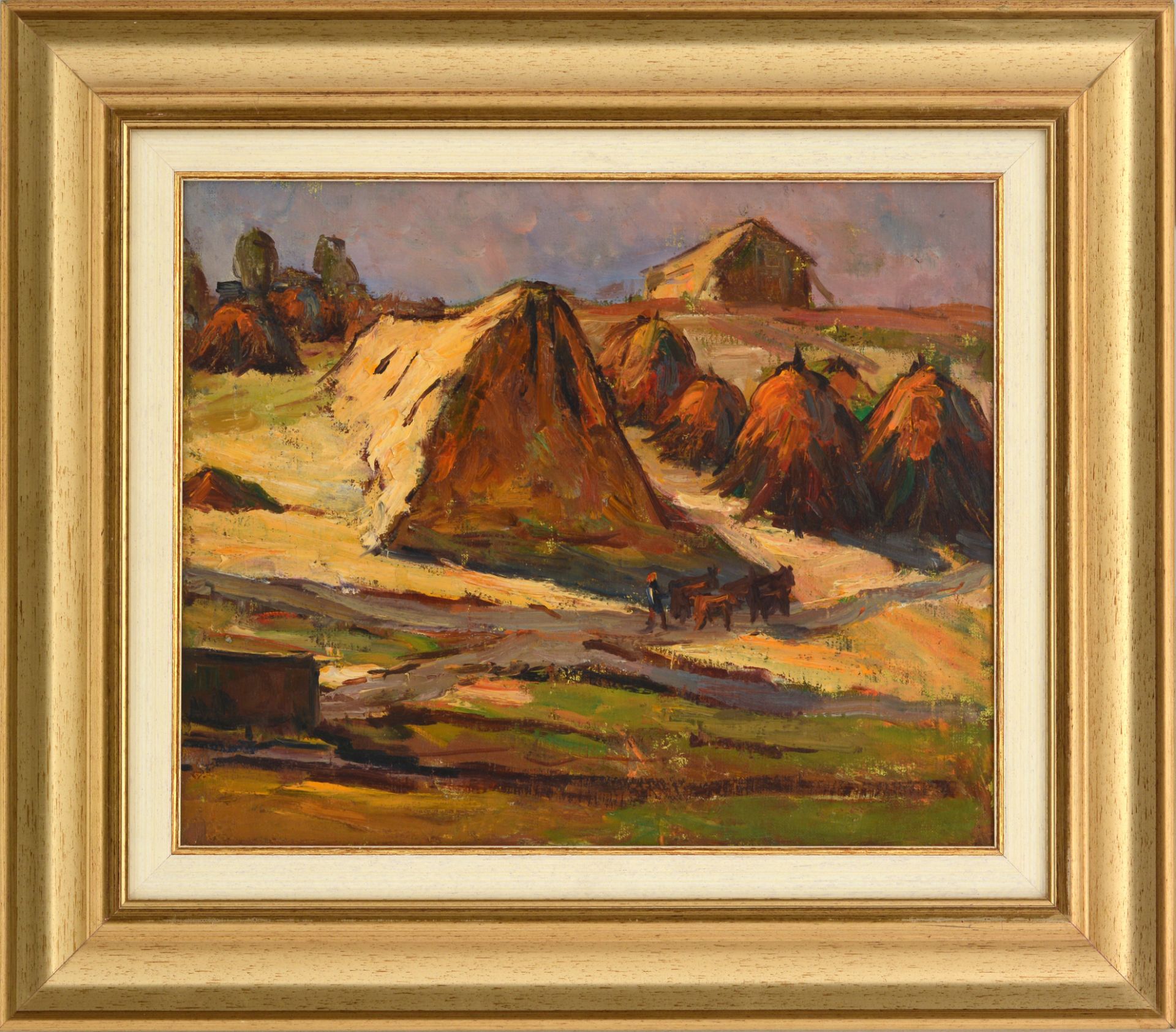 HRISTO IVANOV FOREV /Bulgarian, 1927-2005/ „Landscape with haystacks“ - Image 2 of 3