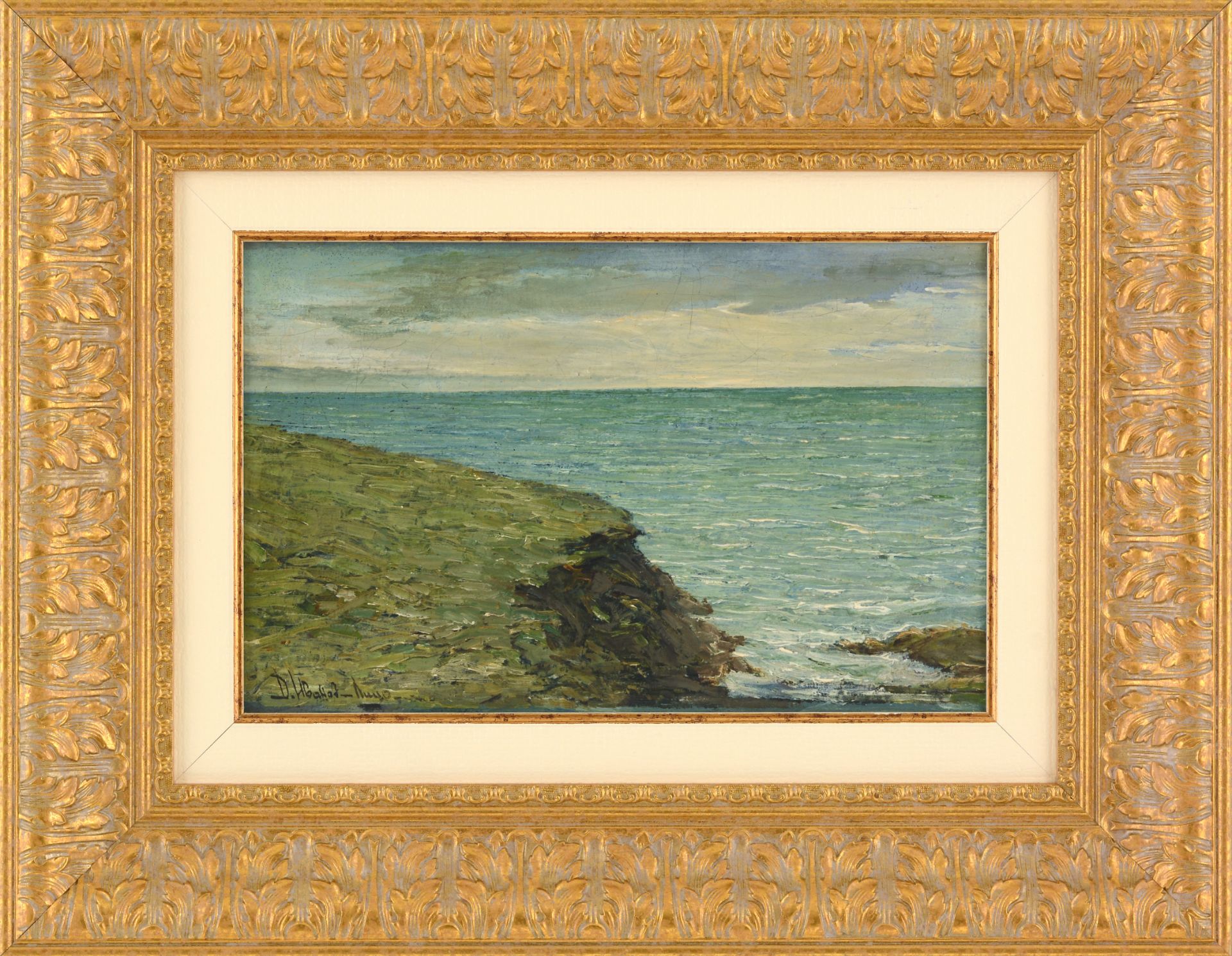 DIMITAR IVANOV – LITSO
/Bulgarian, 1888-1953/
„Seascape“ dated 1917,
oil on canvas,
19.5x30.5 cm, si - Bild 2 aus 3