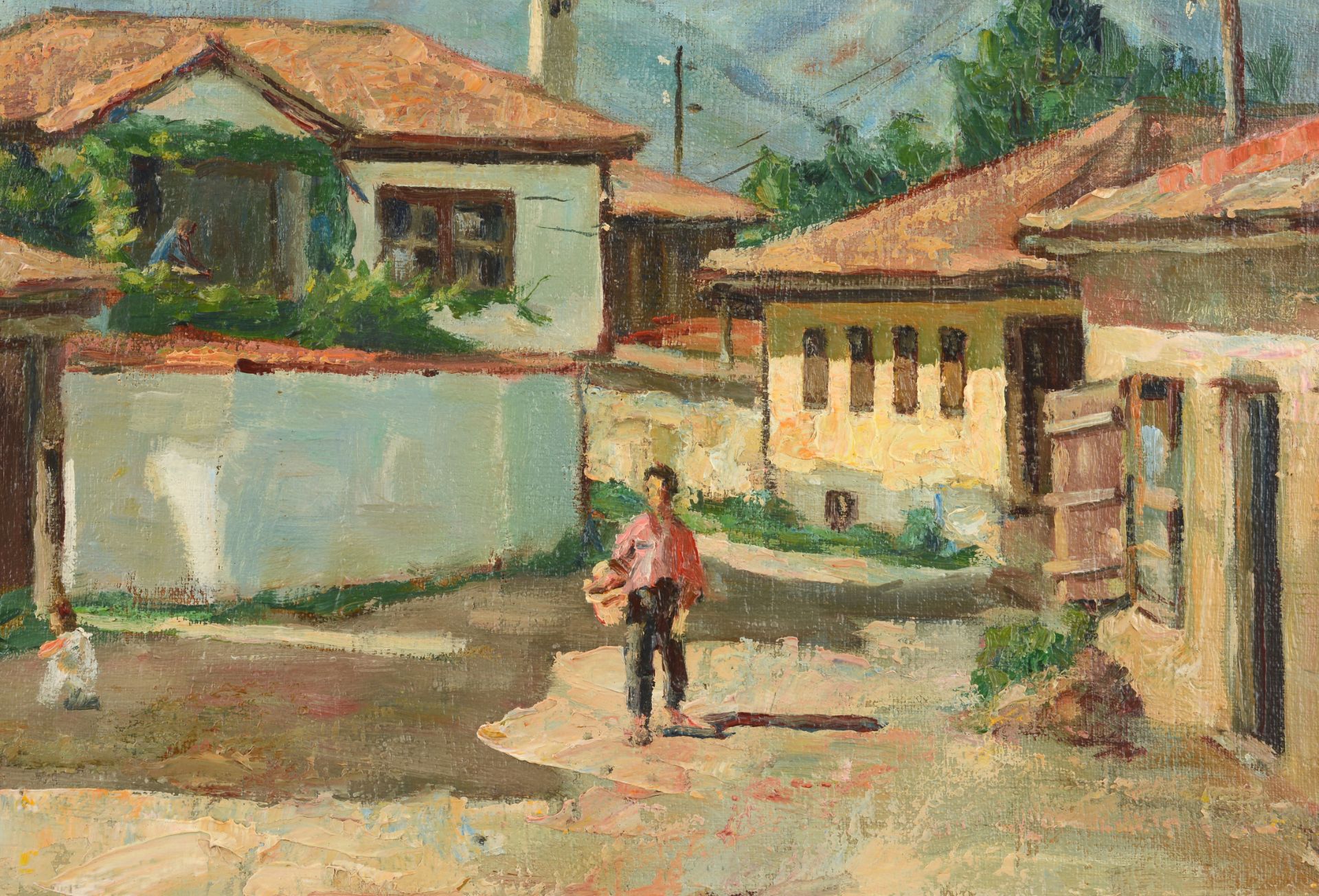 HRISTO IVANOV FOREV /Bulgarian, 1927-2005/ „Landscape from a rural street“ - Bild 3 aus 3