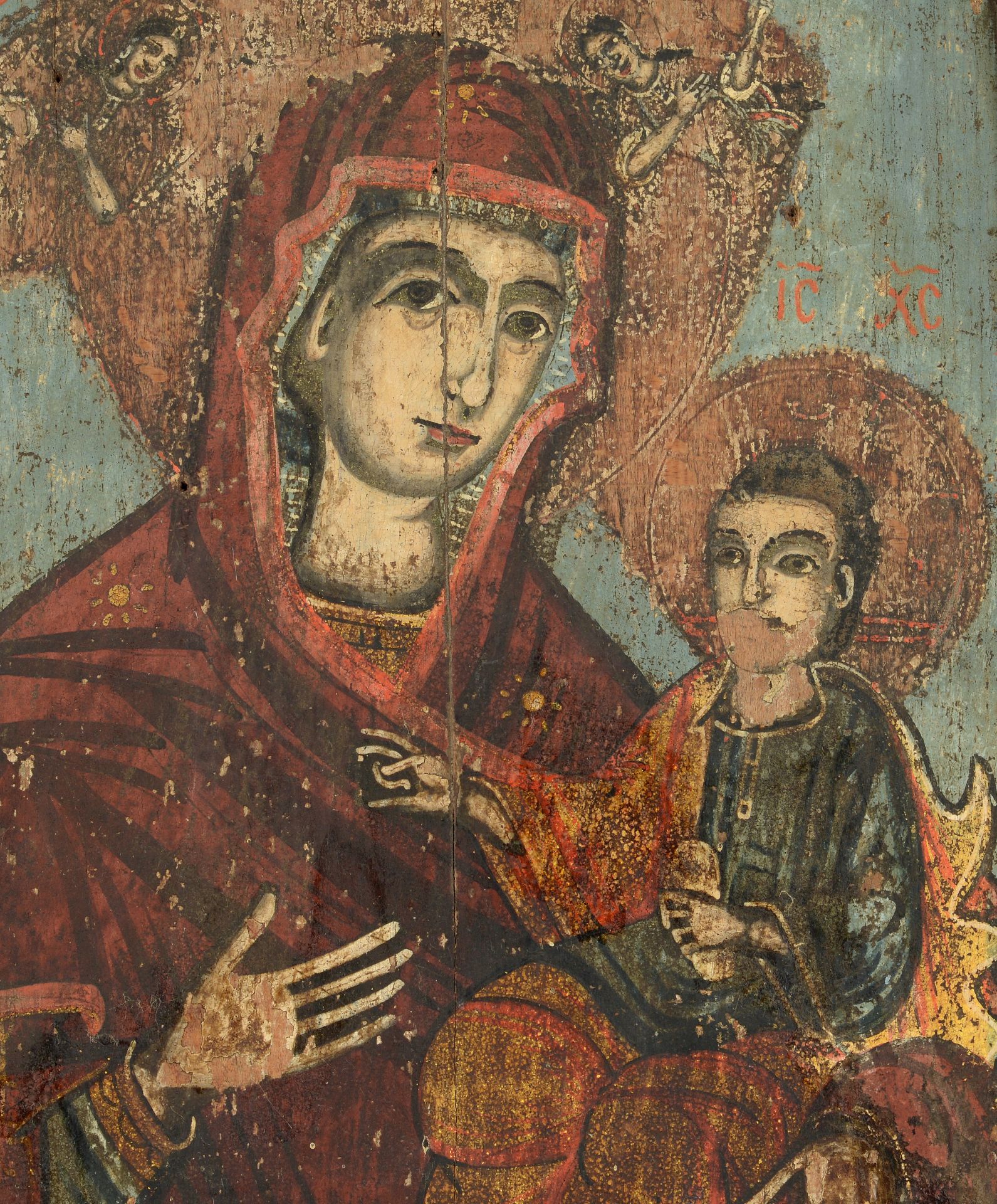 „THE HODEGETRIA MOTHER OF GOD” center of a triptych, XIX century, Tryavna Iconography School - Image 2 of 2