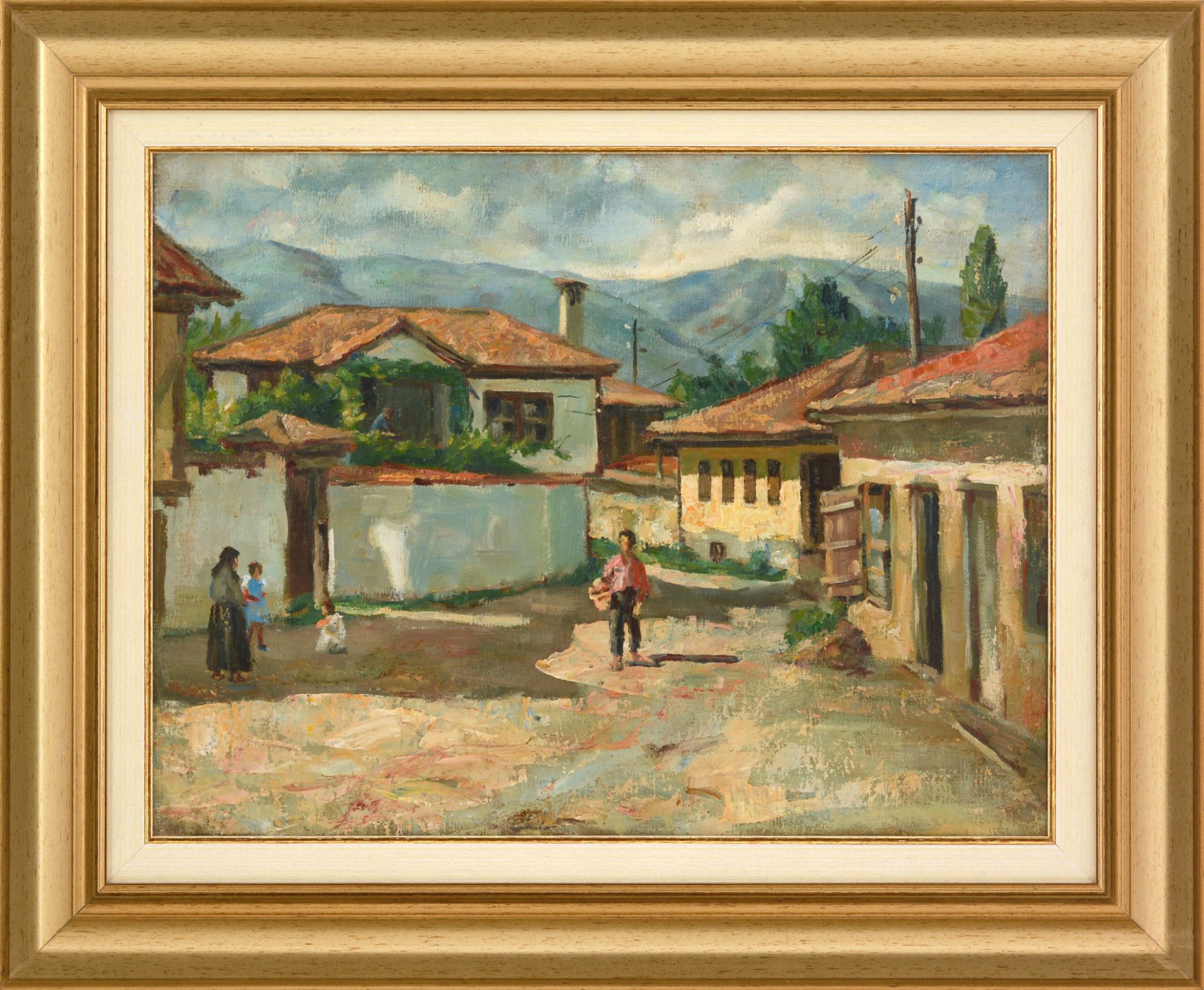 HRISTO IVANOV FOREV /Bulgarian, 1927-2005/ „Landscape from a rural street“ - Bild 2 aus 3