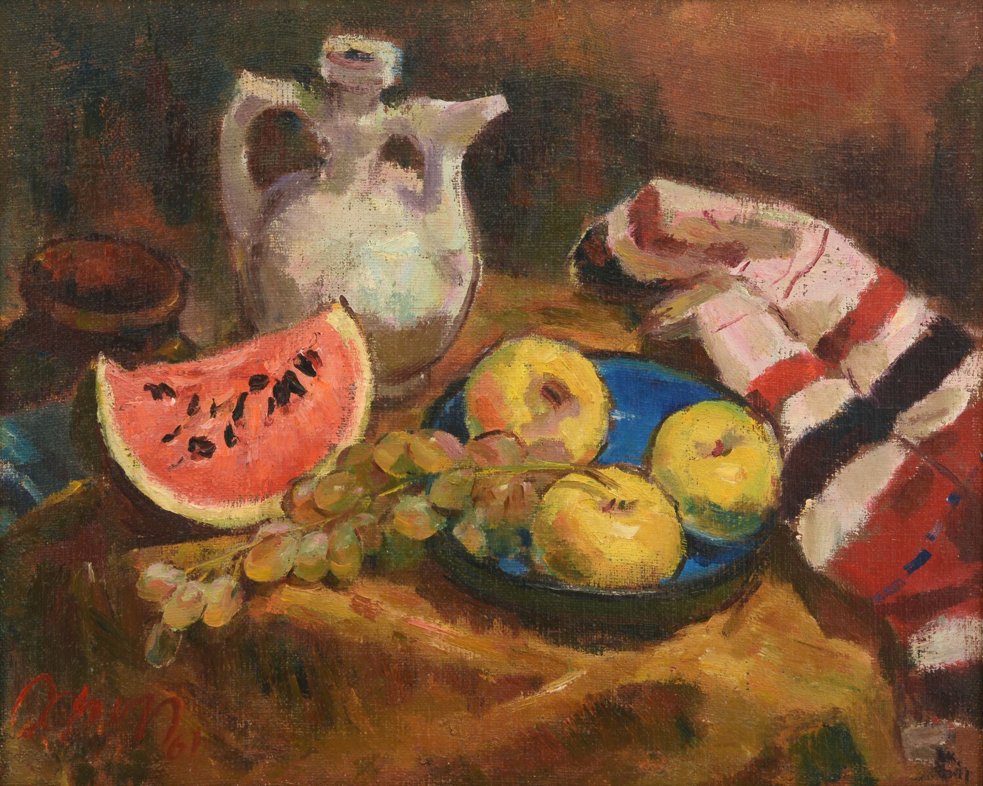 HRISTO IVANOV FOREV /Bulgarian, 1927-2005/ „Still life with fruits“ d.1961