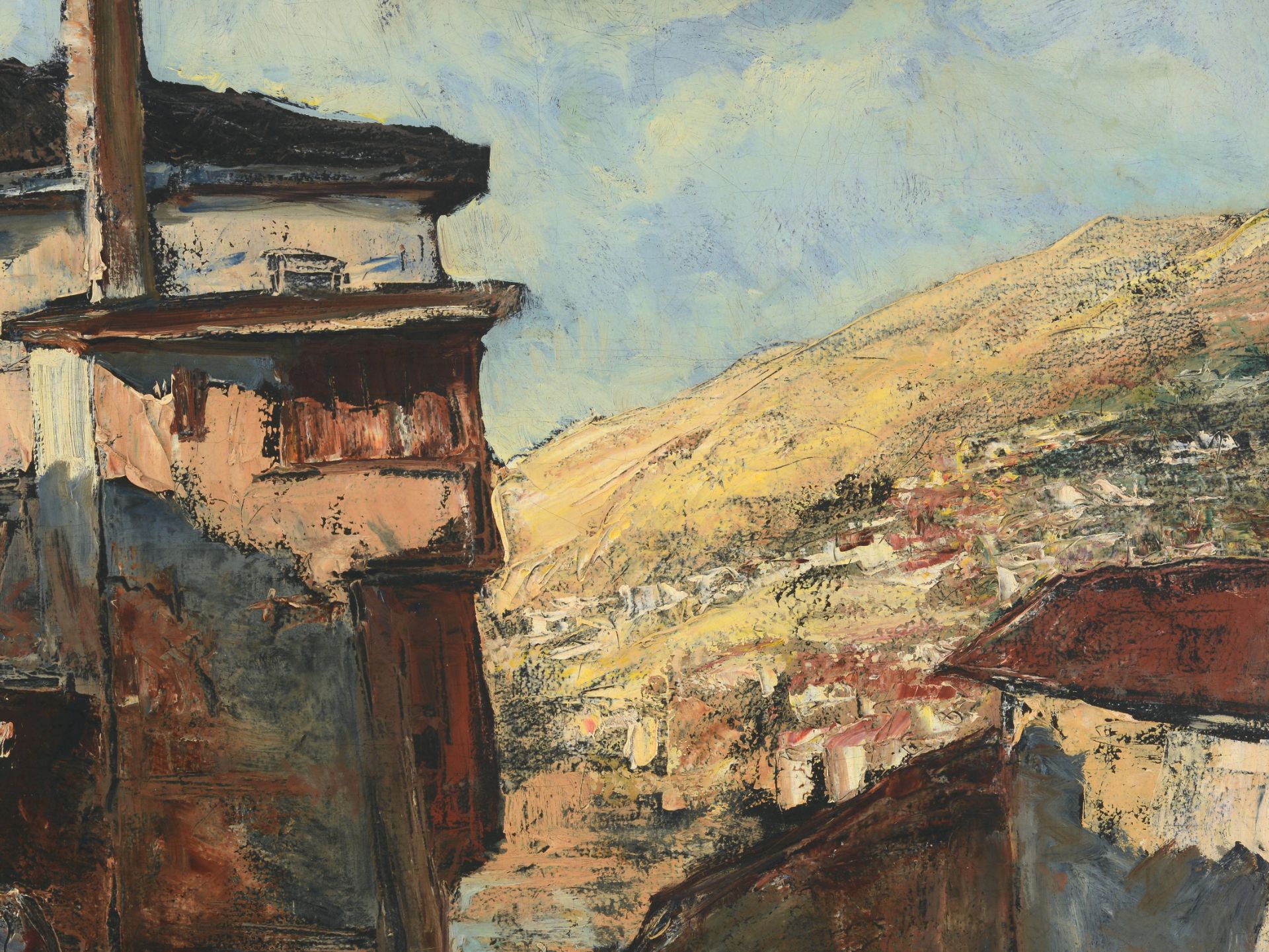 IVAN KANCHEV HRISTOV /Bulgarian, 1900-1987/
„Landscape with houses“ d.1942 - Image 3 of 4