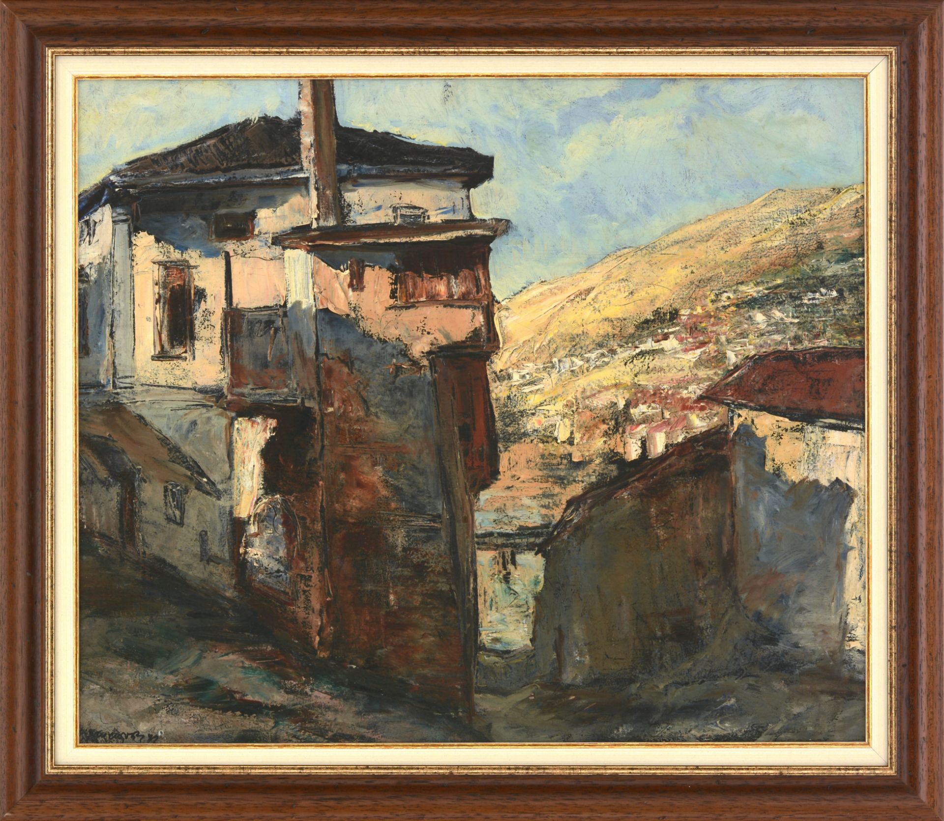 IVAN KANCHEV HRISTOV /Bulgarian, 1900-1987/
„Landscape with houses“ d.1942 - Image 2 of 4