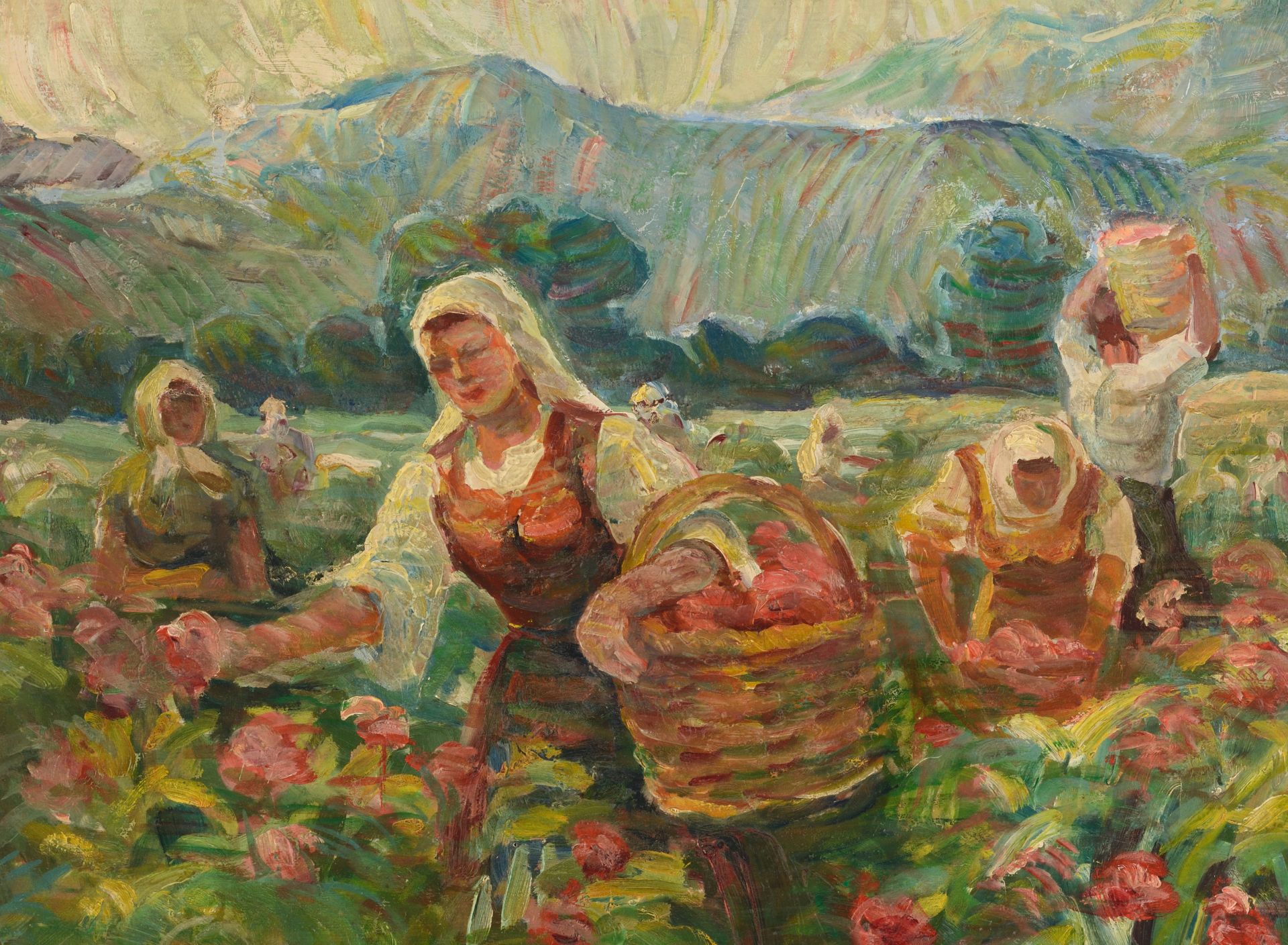 GEORGI LOZEV /Bulgarian, 1904-1987/
„Rose-Picking“ d.1960 - Bild 3 aus 4