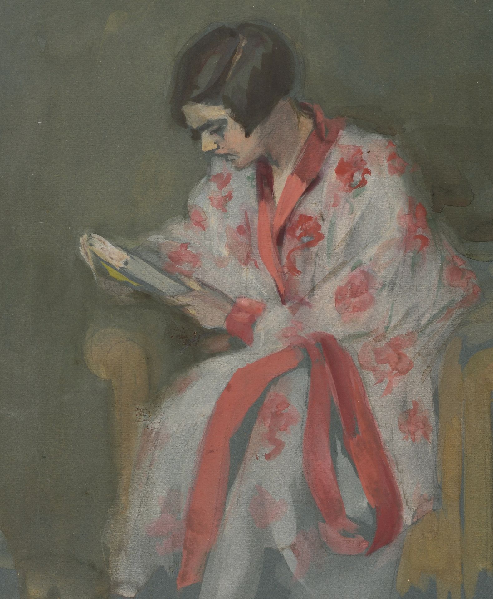 ELISAVETA GEORGIEVA KONSULOVA-VAZOVA /1881-1965/ „Girl with a book (Binka - the artist's daughter)“ - Image 3 of 3