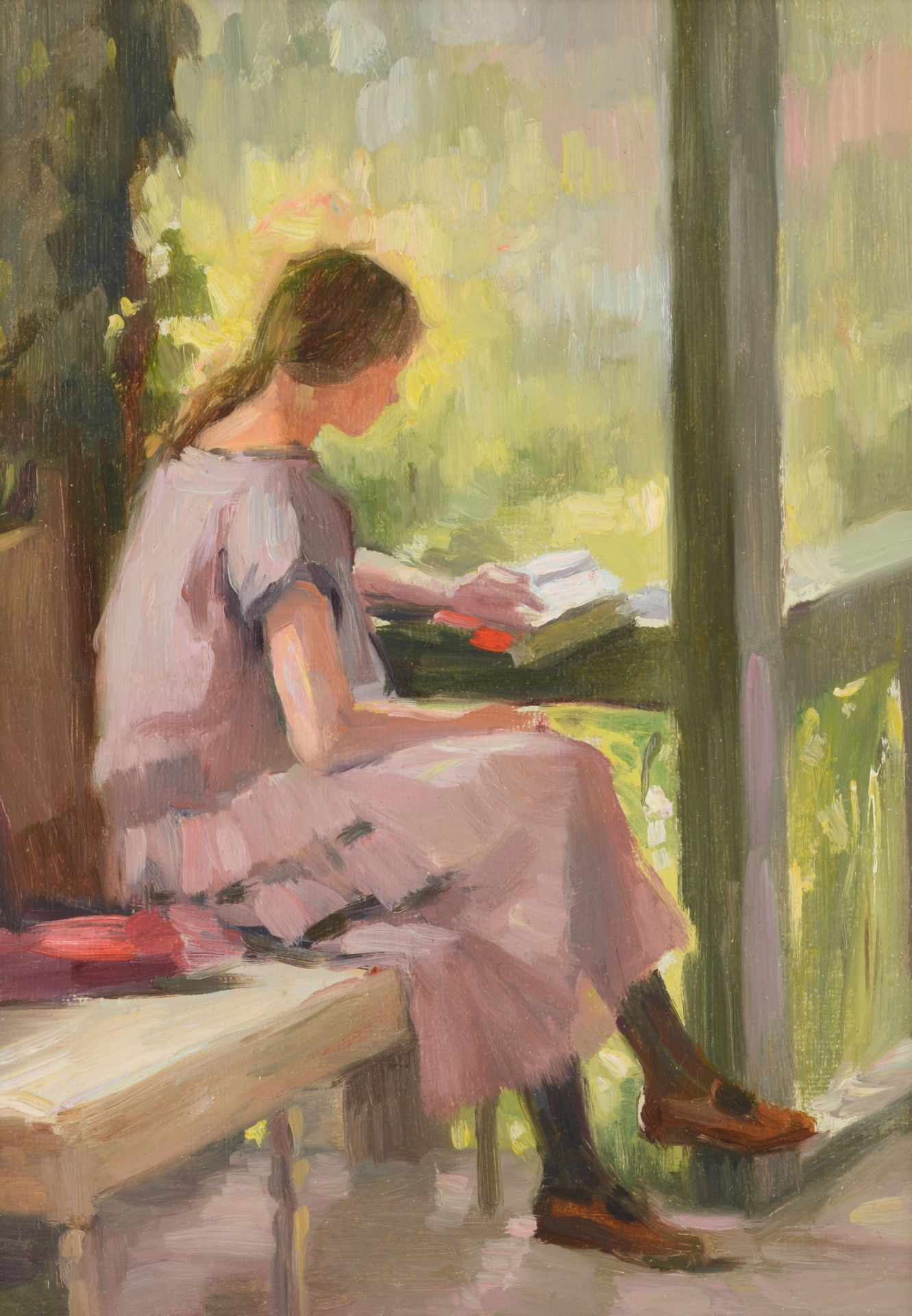 ELISAVETA GEORGIEVA KONSULOVA - VAZOVA /1881-1965/ „Girl with a book“