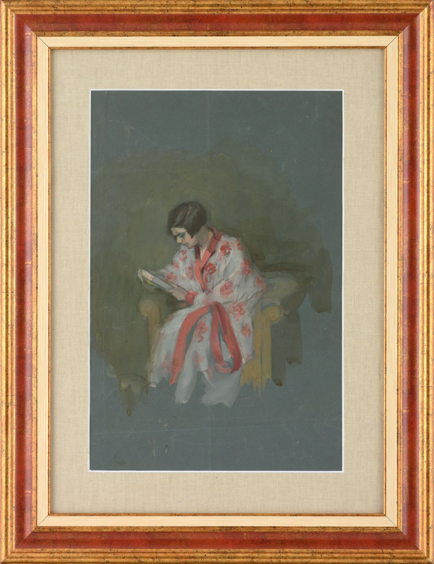 ELISAVETA GEORGIEVA KONSULOVA-VAZOVA /1881-1965/ „Girl with a book (Binka - the artist's daughter)“ - Image 2 of 3