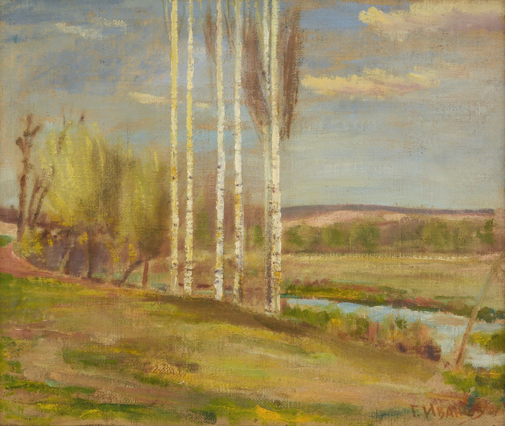 G. IVANOV „Landscape with birch trees“