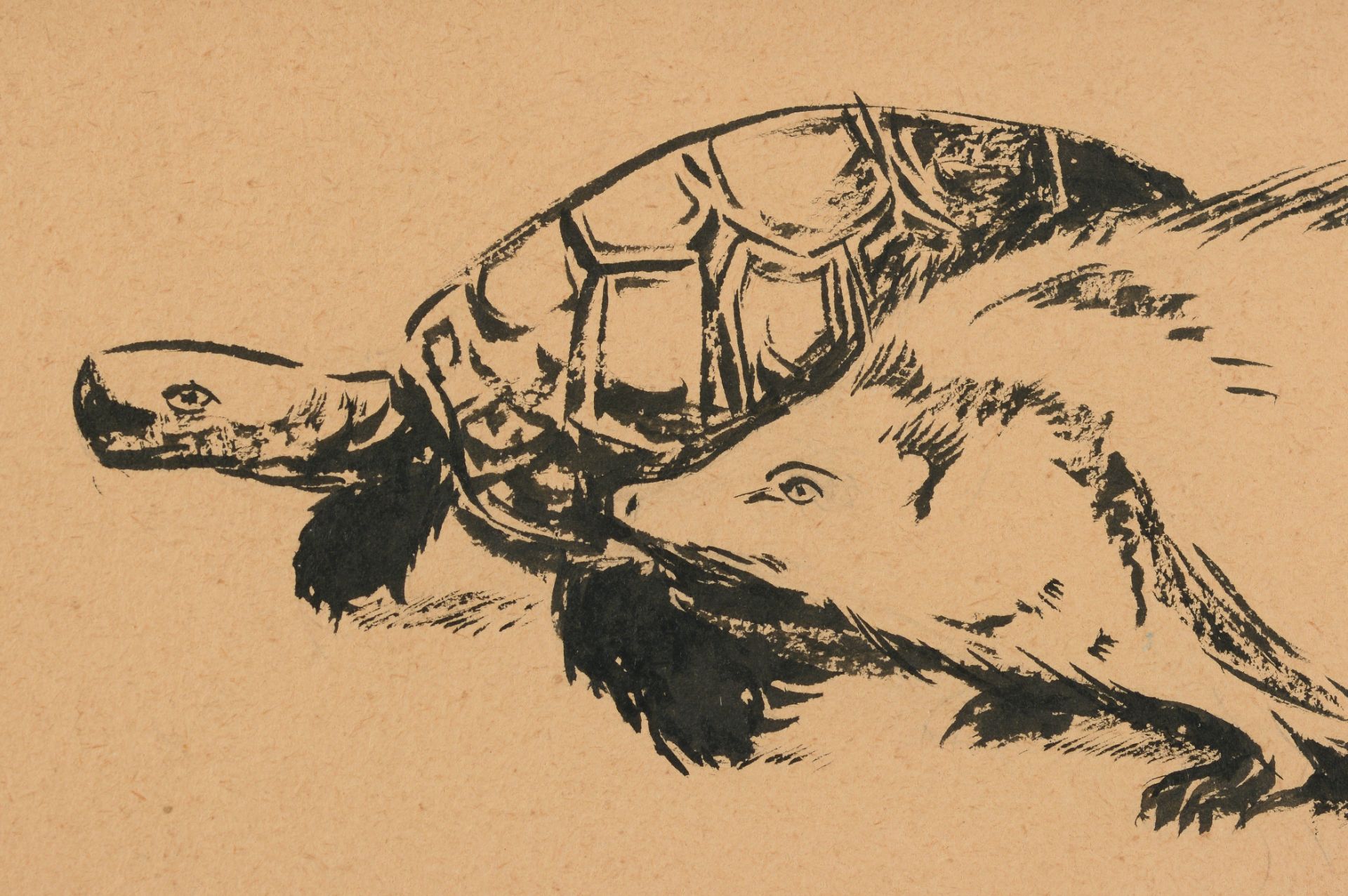 NIKOLA PENEV TUZSUZOV /1900-1997/ „Hedgehog and turtle“ - Image 3 of 3