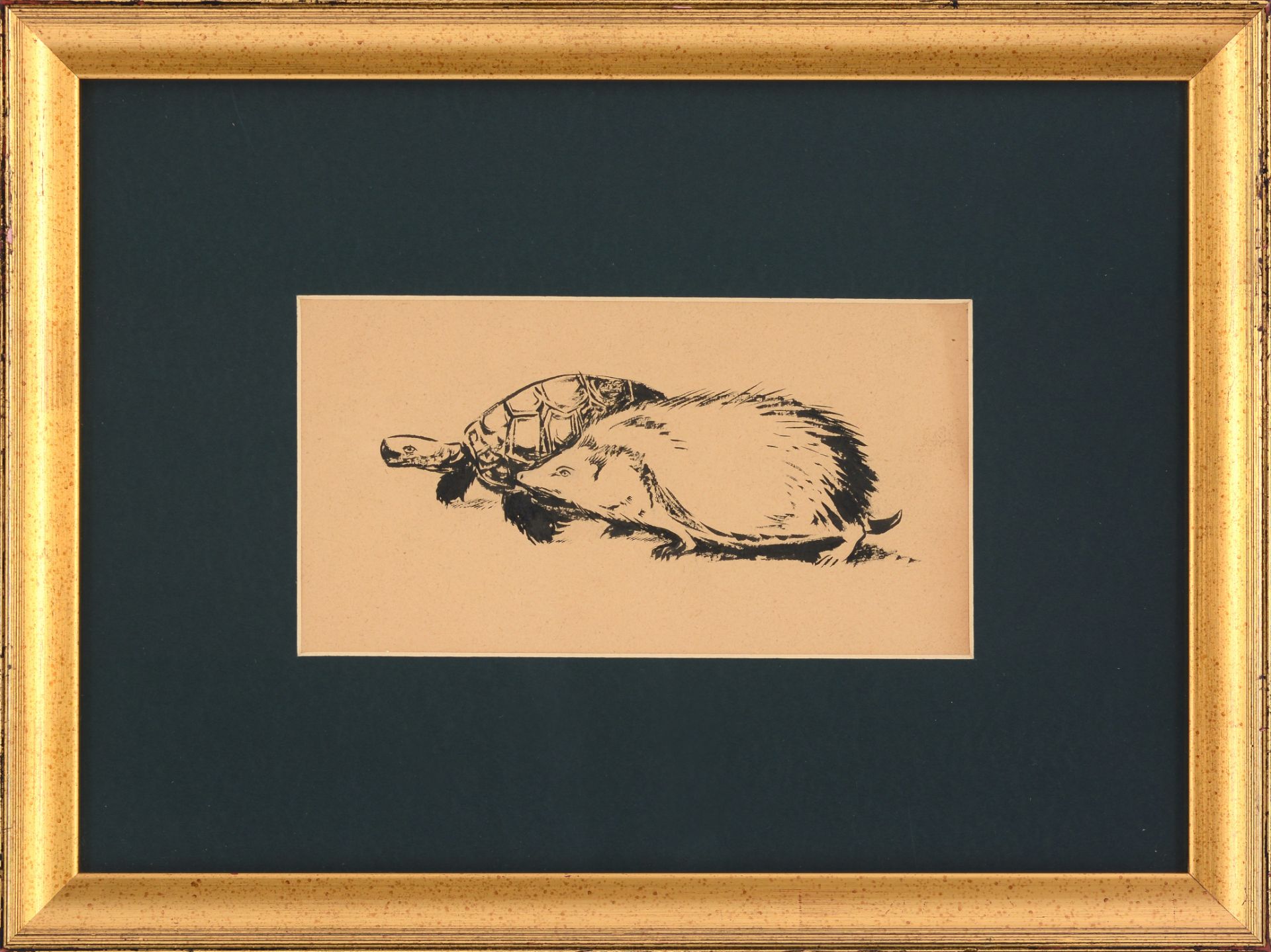 NIKOLA PENEV TUZSUZOV /1900-1997/ „Hedgehog and turtle“ - Image 2 of 3