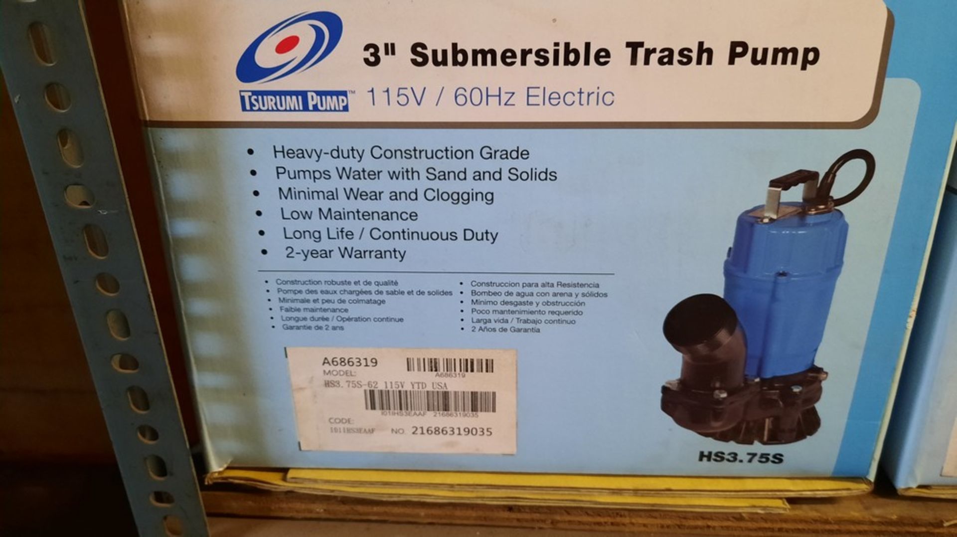 3'' Submersible Trash Pump (see photo for specifications)