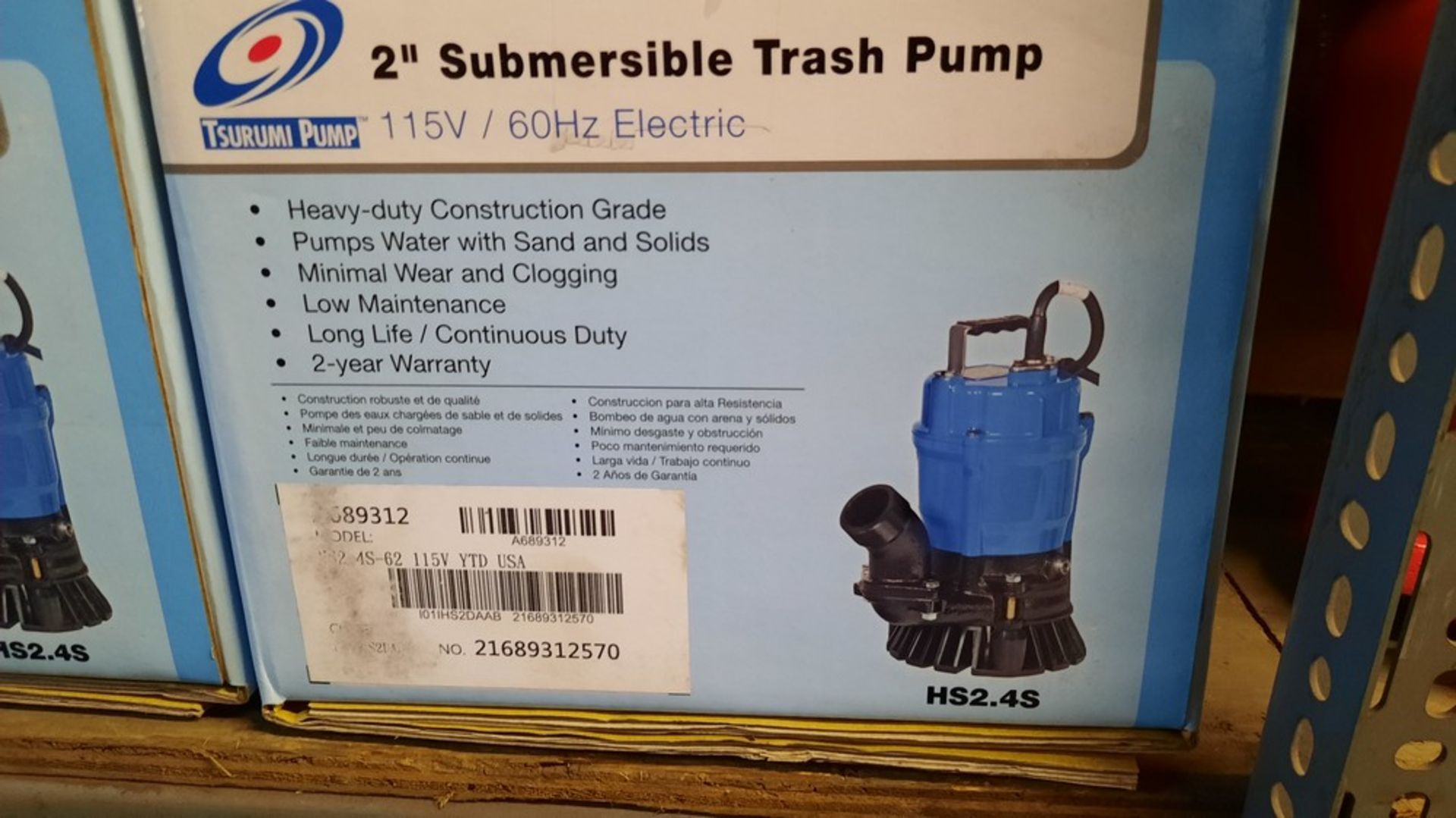 2'' Submersible Trash Pump (see photo for specifications)