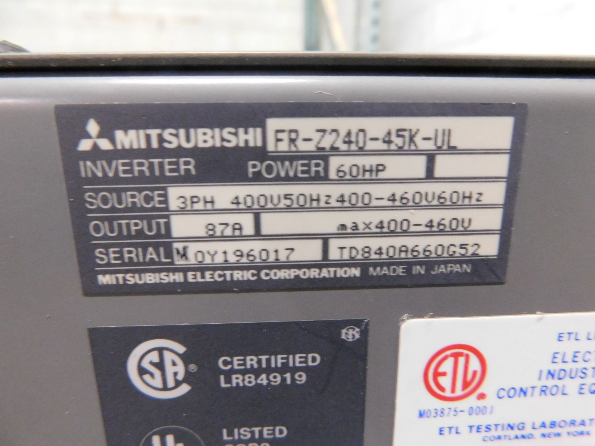 Lot of (2) Mitsubishi Electrical Drives - Image 5 of 5