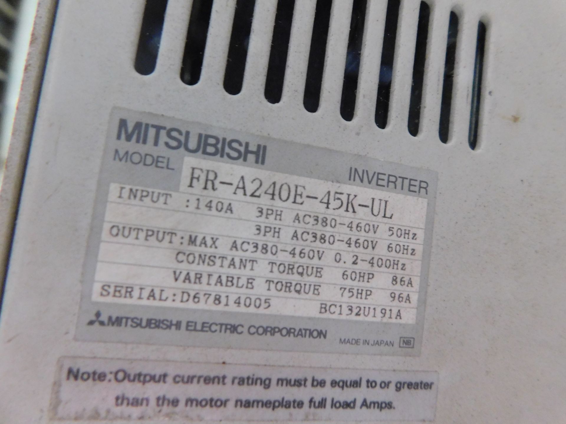 Lot of (3) Mitsubishi Electrical Drives - Image 5 of 5