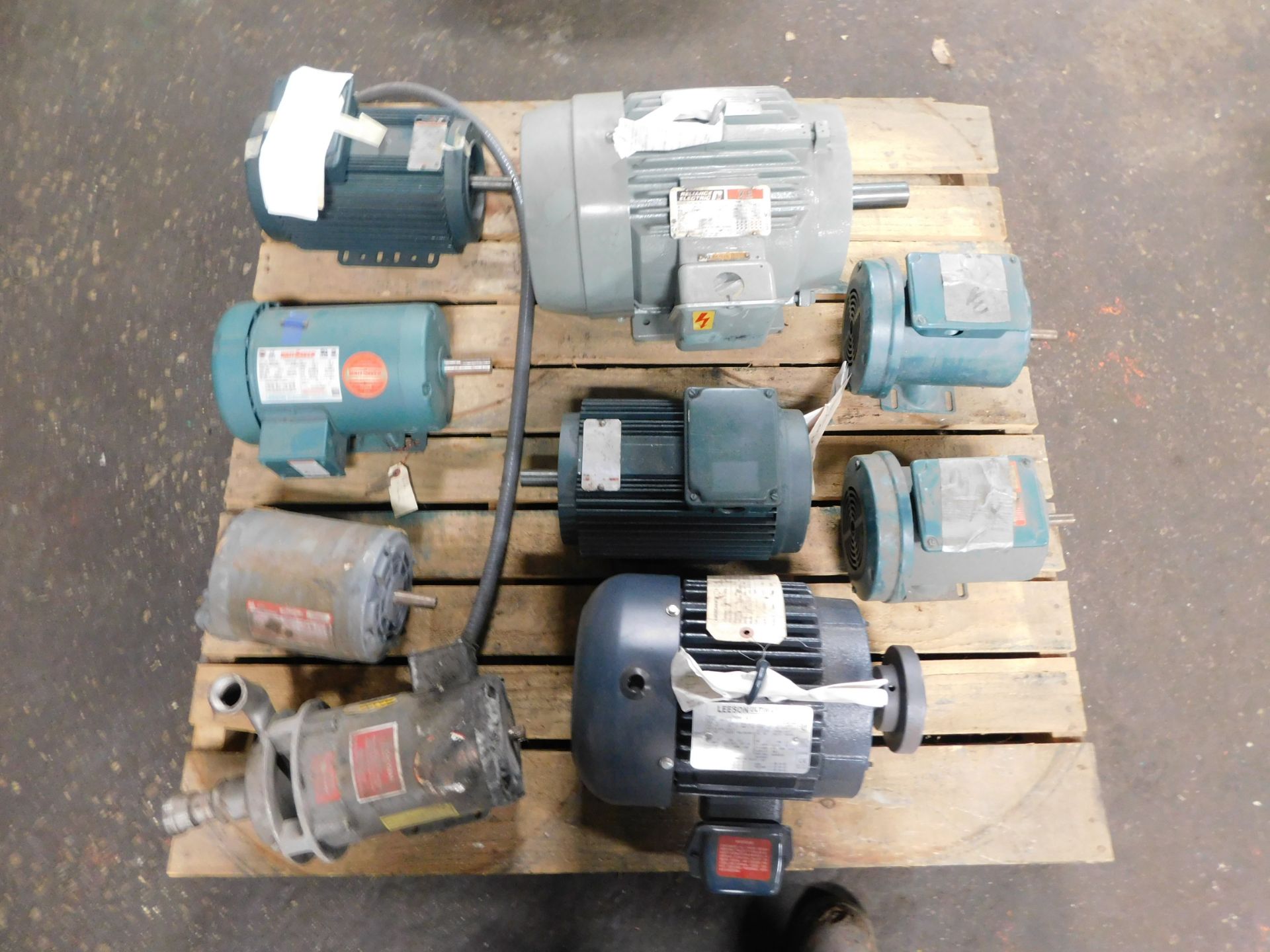 Lot of (9) Reliance, Leeson, Dayton, and Baldor Electric Motors